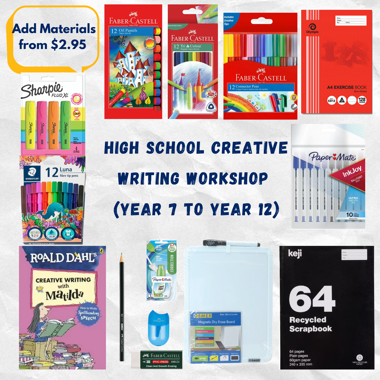 High School Creative Writing Materials & Workshop (Year 7 to Year 12)