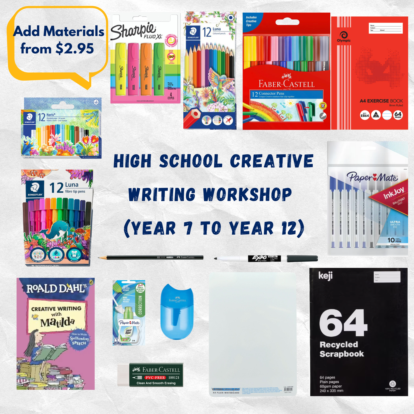 High School Creative Writing Materials & Workshop (Year 7 to Year 12)